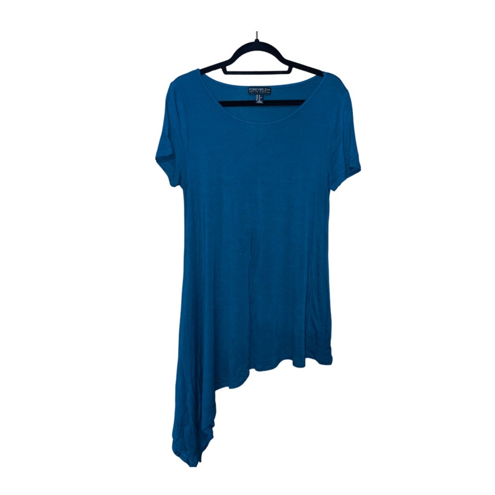 F21 Asymmetrical Teal Top - Size 0X